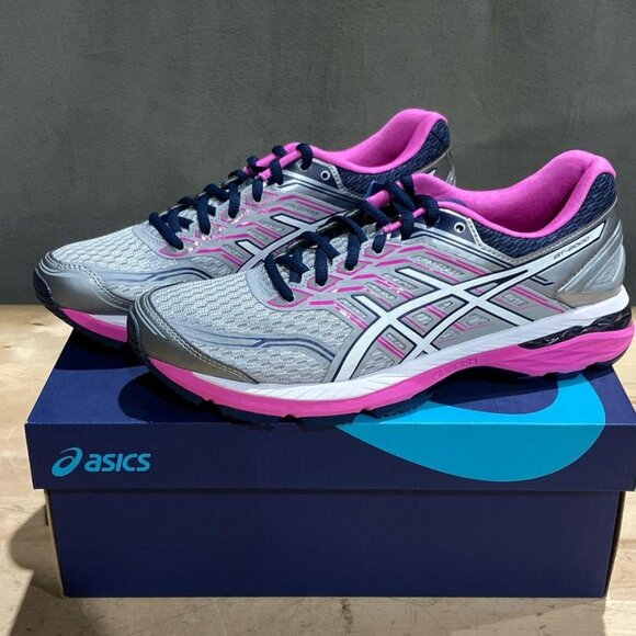 RARE Asics GEL GT 2000 5 Size 9.5 US 41.5 EUR Grey Indigo Blue Pink Medium - Picture 8 of 11